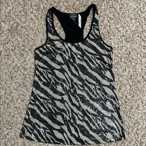 Dots Black and Gray Zebra Sequin Tank Top